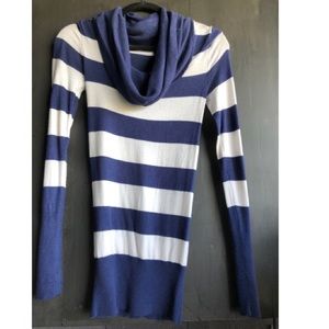 Striped cowel neck sweater